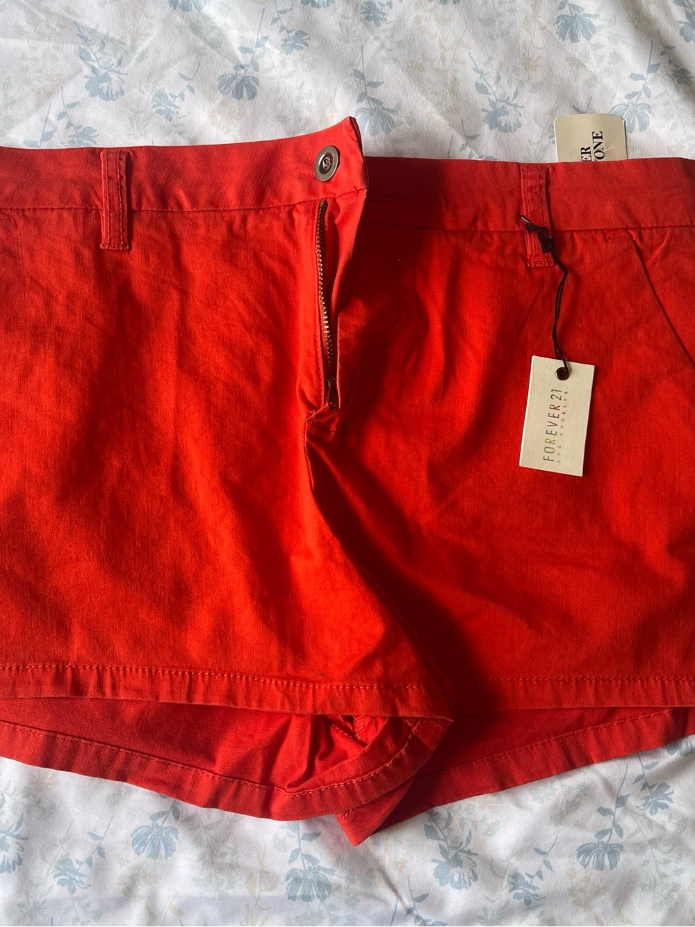 Forever 21 Women’s Bright Red Flat Front Casual Shorts